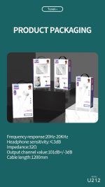 هندزفری سیمی تونک مدل U212 استریو HIFI سریGalaxy - Image 8