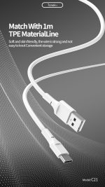 شارژر دیواری تونک 18وات مدل C21  فست شارژ با کابل Type-C - Image 3